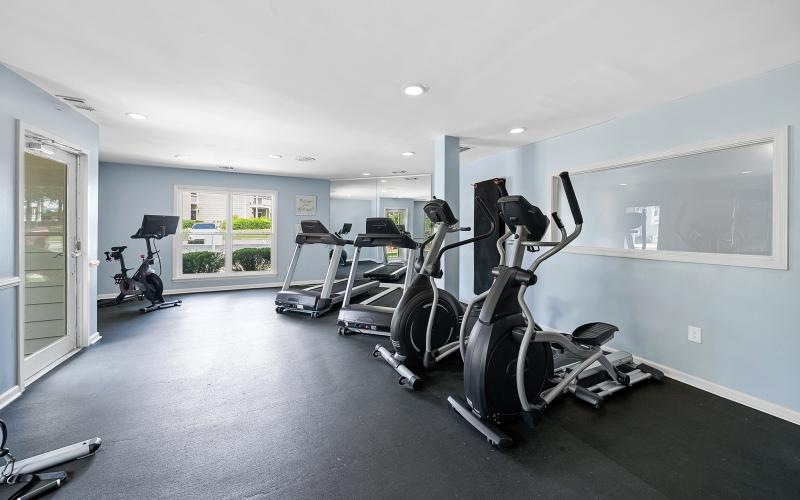 a room with exercise equipment